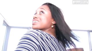 Thick Black Bent Over the Bed... That guy Oils Her Booty and Hits It Doggy
