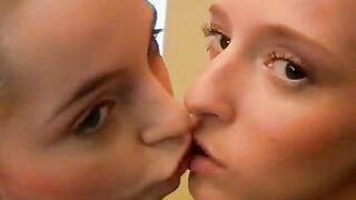 Lesbo teens on the pool table