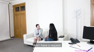 19yo Amanda Estela Undresses For Casting Then Learns To Make A Woman Cum - Female Agent
