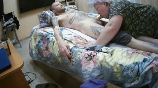 Stepmom Sucks Stepson's Schlong and Watches Him Cum