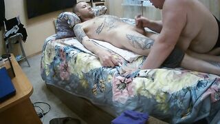 Stepmom Sucks Stepson's Schlong and Watches Him Cum