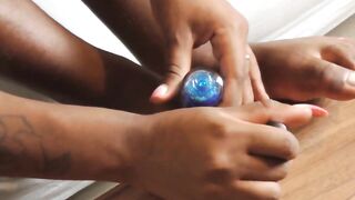 Black blue toenails painting!