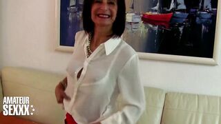 French Hirsute Housewife Masturbating on the Daybed