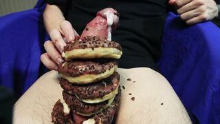 i stack donuts on my large curved shlong ,would u take a bite?
