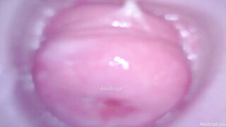 Camera in Snatch cumming, cervix palpitating, climax contractions, gfe raw talk, bts - Masturbate with me Ep 1 Part two