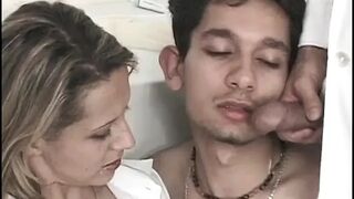 Bi sexual three-some bang action at the doctor's
