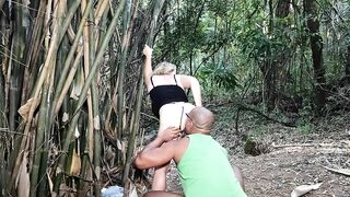 Banging behind the trees in a park with a BBC
