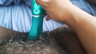 big beautiful woman Black teases twat with toy and cums
