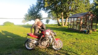 Slutty sweetheart rides bike and schlong - Dreamescapades