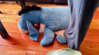 Stepping on a soft plush!
