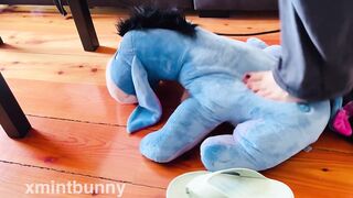 Stepping on a soft plush!
