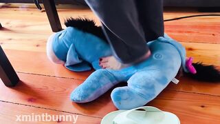 Stepping on a soft plush!