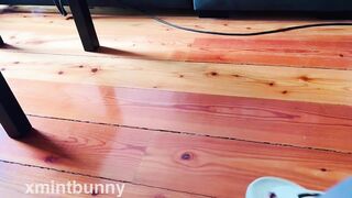 Stepping on a soft plush!