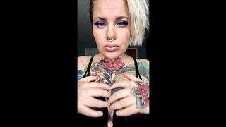 Sexy Golden-haired Squeezing Titties and Blowing Large Ebony Rod POV Dream