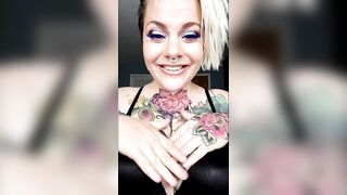 Sexy Golden-haired Squeezing Titties and Blowing Large Ebony Rod POV Dream
