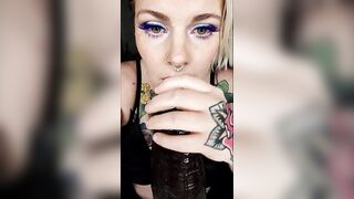 Sexy Golden-haired Squeezing Titties and Blowing Large Ebony Rod POV Dream