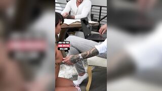 Leggy Darksome-Haired mother I'd like to fuck With Green Eyes Gives In