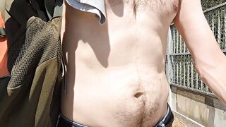 Taking my aged stud body out for a stroll in the English countryside