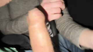PUBLIC ORAL SEX TO A STRANGER IN THE CAR: Mask, Cigarette and Cum in Fucking-rubber