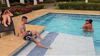 Her Ally Got Jealous When This babe Saw Her With 2 Biggest Rods in the Pool