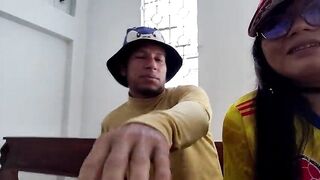 A Colombian Lalin girl meets a dude at church where they are praying to the saint. That babe makes advances towards him, and the stud takes her home to have sex.