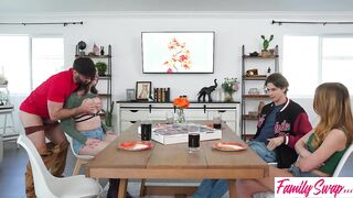 Scarlett Mae's Free Use Exchange Snatch Inspires Myra Groans to Be Dicked Down on Game Table