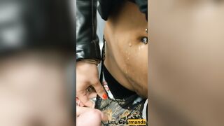 mother I'd like to fuck empties a wang in her strap in an elevator