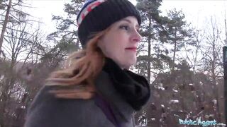 Public Agent Inked ginger Irina Vega earns money for banging