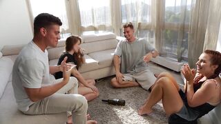 Spin the Bottle with colleagues ended Ideal FOURSOME!
