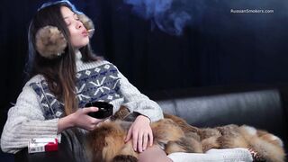 Seductive Russian Fantasy Smokin' Cigarette Outdoor Escape