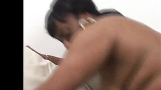 Obese ebony woman with a large butt has her snatch bald in advance of screwing