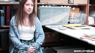 Small brunette hair Lily Jordan caught stealing a sex doll need to elect between jail or gratifying the officers hard schlong.