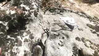Hawt pair ride motorcycle up mountain to bang!