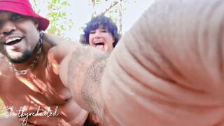 Thick Latin babe Kitty Kewpie gets banged in the woods
