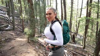 Sexy Golden-haired Christina Savoy Bangs Stranger in the Woods