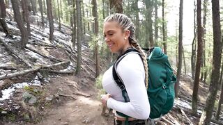 Sexy Golden-haired Christina Savoy Bangs Stranger in the Woods
