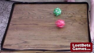 The Undress Dice loser strikes revealing yoga positions, fully exposed