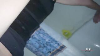 Screwed a slender teen in anal in the washroom