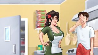 Banging in the kitchen with my stepmom - summertime saga