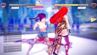 Lesbo Battle SADOMASOCHISM Manga Game Ep.1 Readhead Lesbo Scissoring and Squirting Fight!