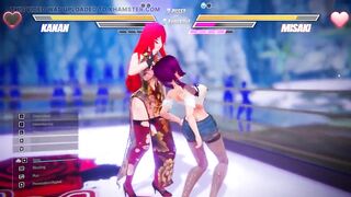 Lesbo Battle SADOMASOCHISM Manga Game Ep.1 Readhead Lesbo Scissoring and Squirting Fight!