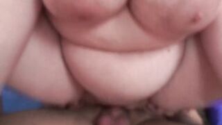My gorgeous large plump curvy girlfriend with massive bazookas is great at sucking my dick with her lips