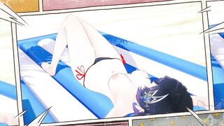 Yelan x Shenhe beach time ! (genshin impact)