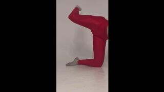 teasing yoga lengthy legs