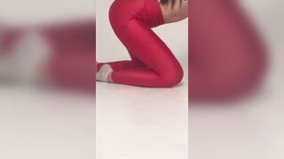 teasing yoga lengthy legs