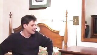 Round assed black floozy has interracial sex with white guy on daybed