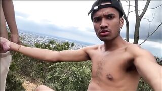 sucking the athlete's schlong with a giant dong