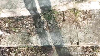 Outdoor screw - Blond teen Arteya fucked in lost place until this guy cums in her throat!