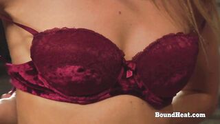 Breasty Lesbo Slaves Touching And Fingering With Wicked Voyeur Madame