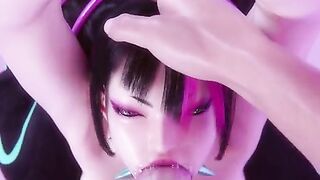 Juri gets pounded in all 3 holes [CG Manga Uncensored]